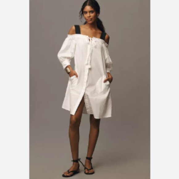 Brand New Plenty by Tracy Reese Off-The-Shoulder Denim Mini Dress - Picture 4 of 8